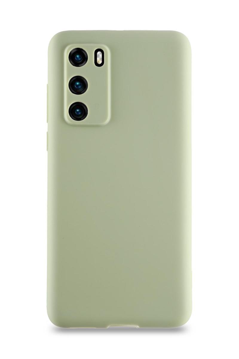 KZY İletişim Huawei P40 Kılıf Kamera Korumalı Premier Silikon Kapak - Su Yeşili