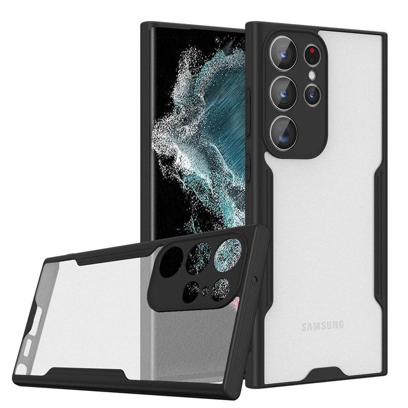 Kılıfmania Samsung Galaxy S23 Ultra ile Uyumlu Kılıf Kamera Korumalı Colorful Silikon Kapak - Siyah