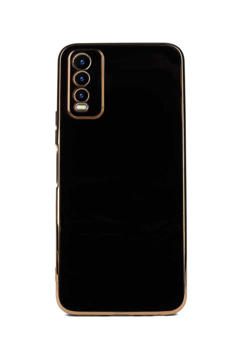 KZY İletişim Vivo Y20S Kapak Kamera Korumalı Lazer Kesim Lüx Silikon Kılıf - Siyah