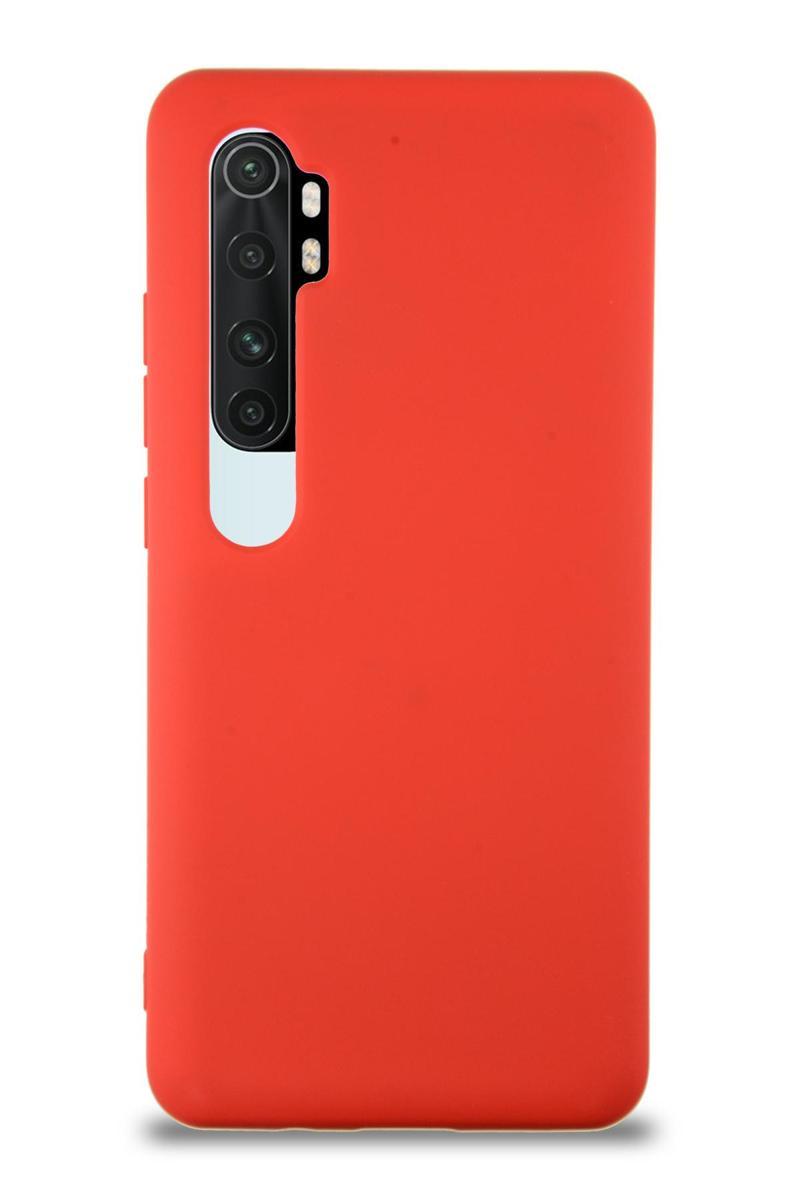 KZY İletişim Xiaomi Mi Note 10 Lite Kapak İçi Kadife Lansman Silikon Kılıf - Kırmızı