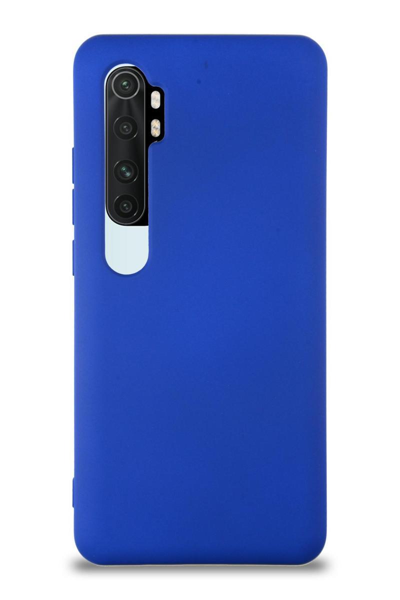 KZY İletişim Xiaomi Mi Note 10 Lite Kapak İçi Kadife Lansman Silikon Kılıf - Lacivert