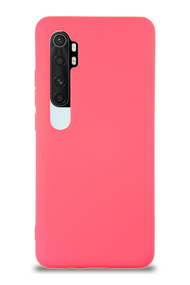 KZY İletişim Xiaomi Mi Note 10 Lite Kapak İçi Kadife Lansman Silikon Kılıf - Neon Pembe
