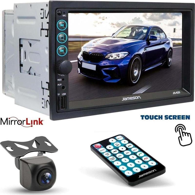Double Teyp 7" 4X55W Mi?Rrorli?Nk Bt/Usb/Sd/Fm/Aux Kamerali Jameson Js-625