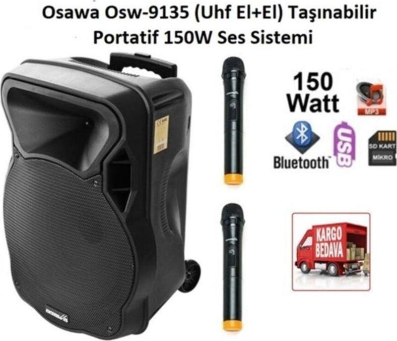 Osw-9135 Taşınabilir Portatif Seyyar Ses Sistemi 150 Watt