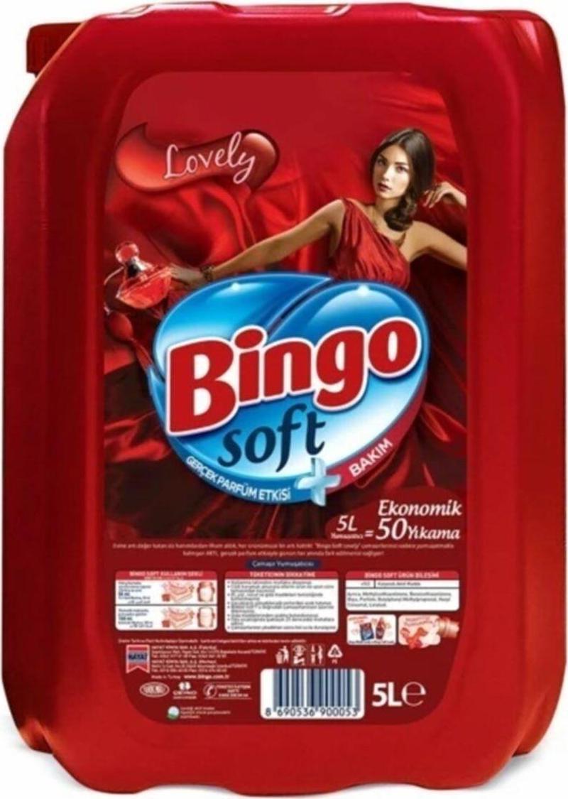Soft Sıvı Çamaşır Yumuşatıcı Kırmızı Lovely 5 Litre