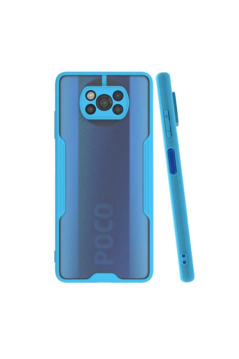 KZY İletişim Xiaomi Poco X3 Kılıf Kamera Korumalı Colorful Kapak - Mavi