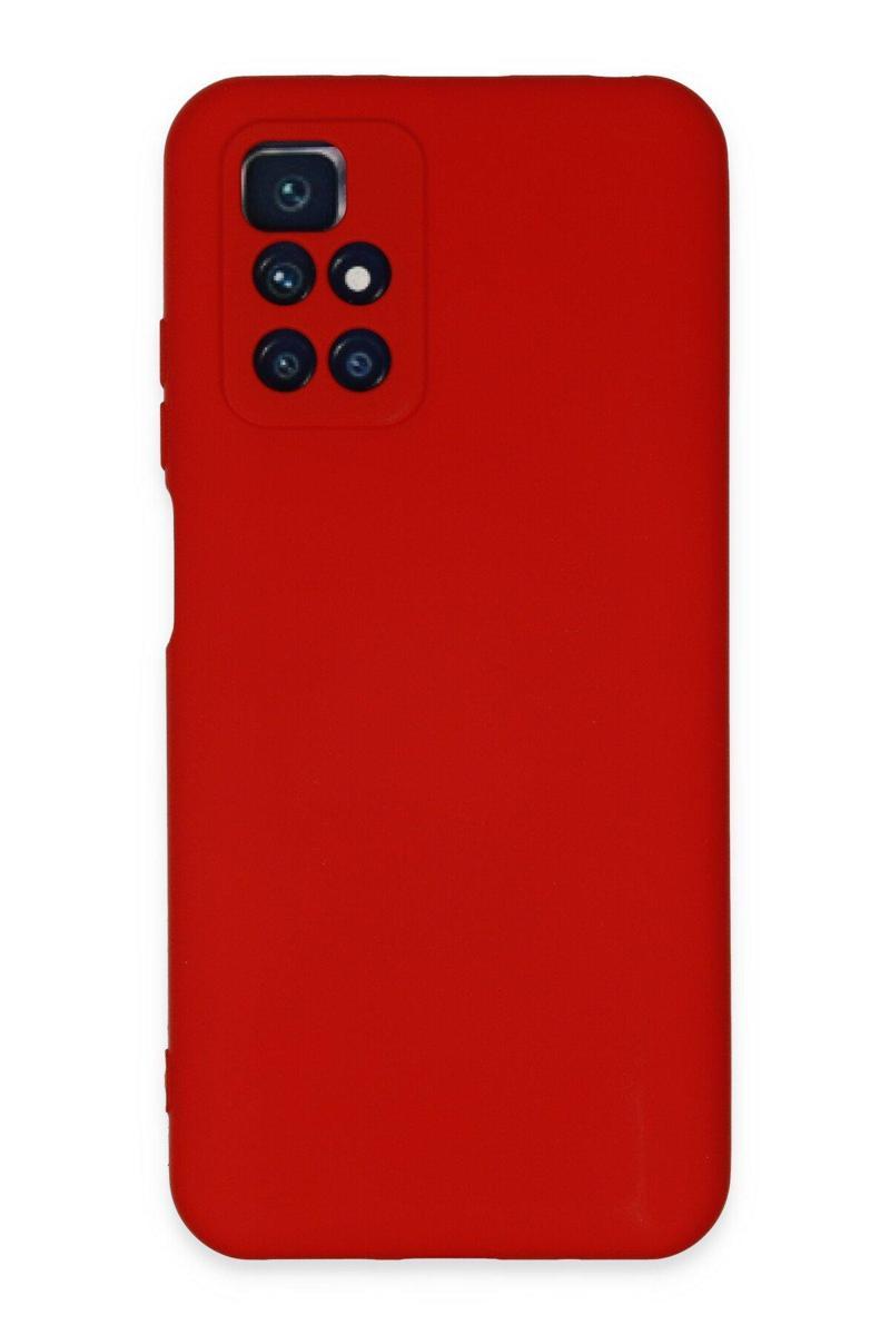 KZY İletişim Xiaomi Redmi 10 Kapak İçi Kadife Kamera Korumalı Lansman Silikon Kılıf - Kırmızı