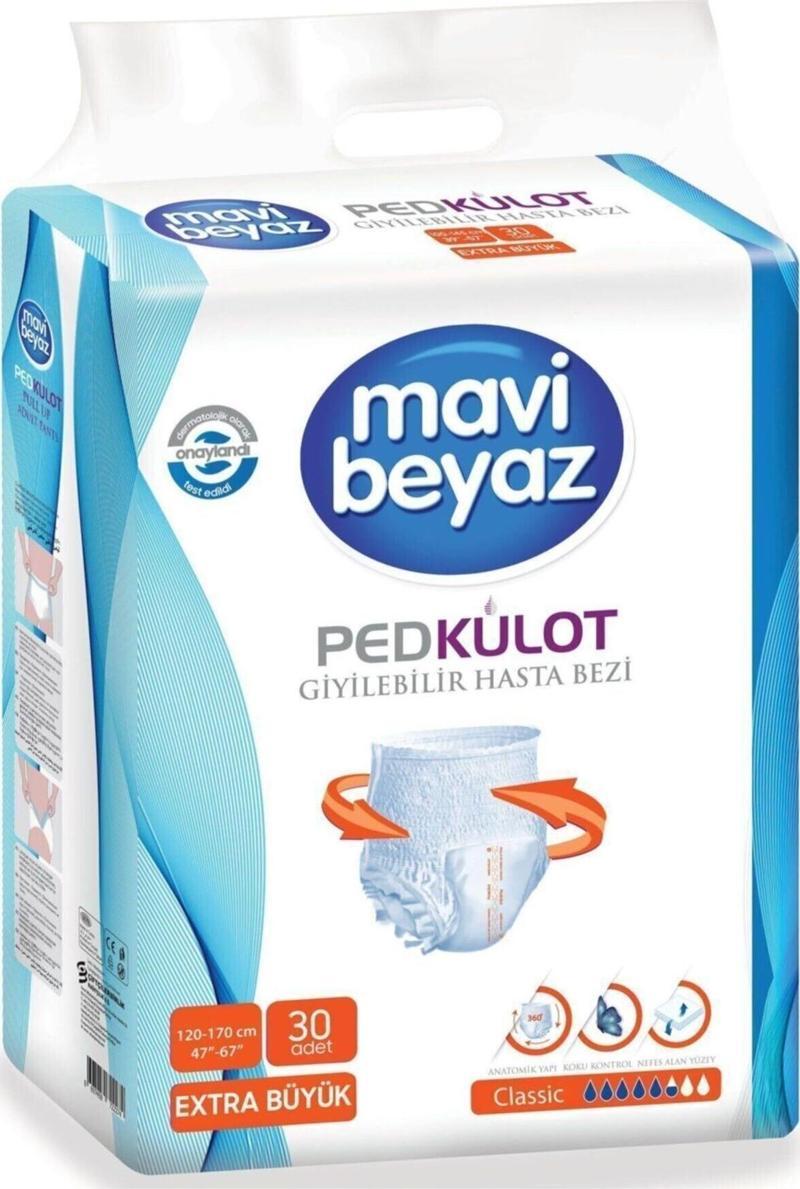 Ped Külot Yetişkin Hasta Bezi Extra Large Boy-X Large 30 Lu 3 Paket 90 Kullanım