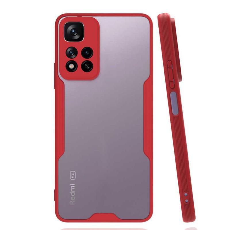 KZY İletişim Xiaomi Redmi Note 11 Pro Kılıf Kamera Korumalı Colorful Kapak - Kırmızı