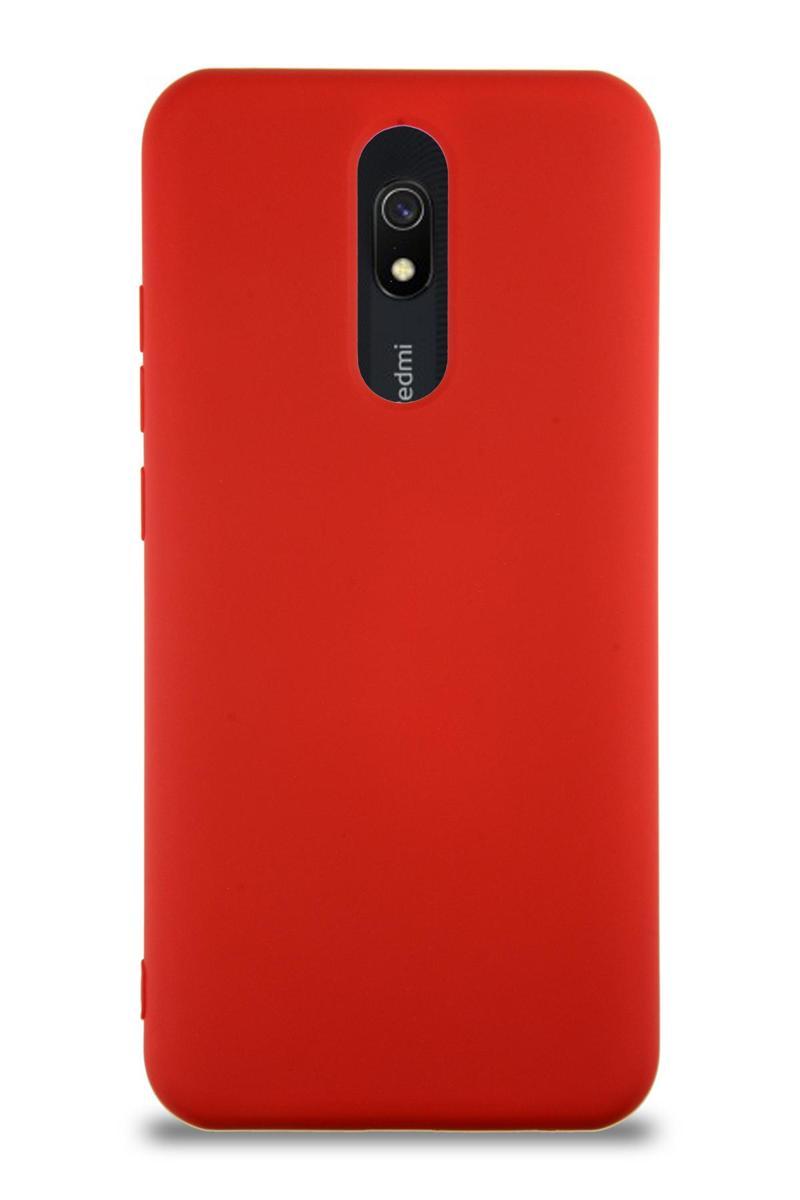 KZY İletişim Xiaomi Redmi 8 Kapak İçi Kadife Lansman Silikon Kılıf - Kırmızı