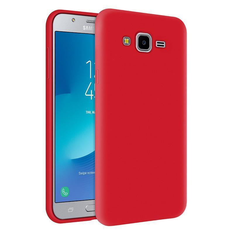 KZY İletişim KZY İletişim Samsung Galaxy J7 İçi Kadife Soft Logosuz Lansman Silikon Kılıf - Kırmızı