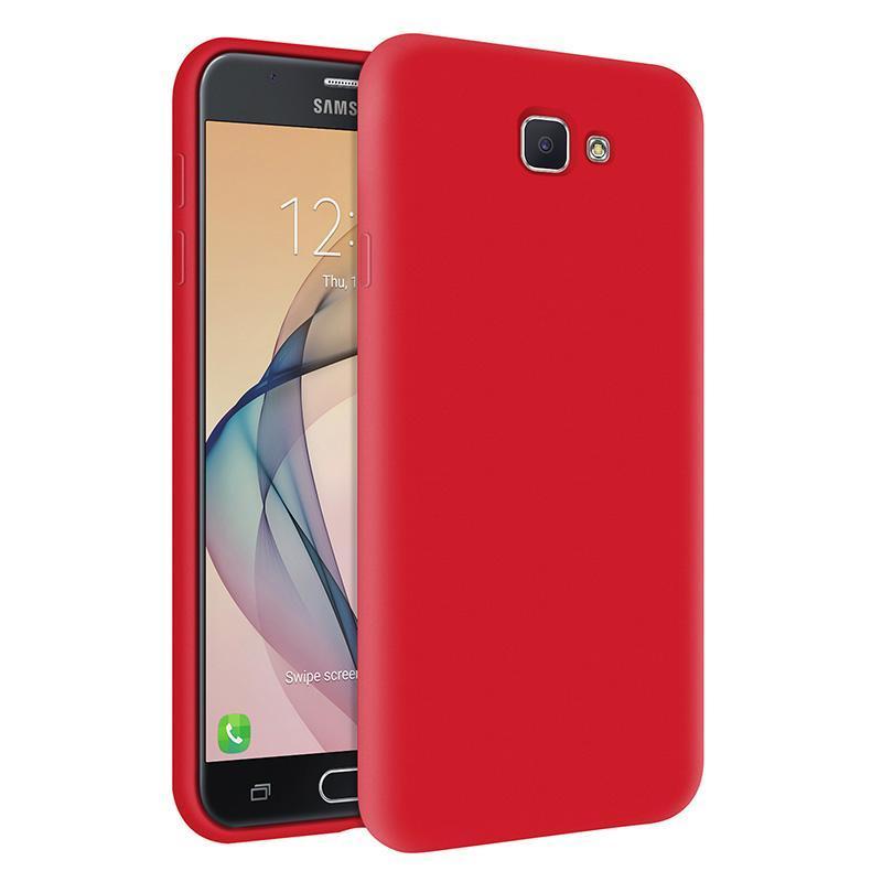 KZY İletişim KZY İletişim Samsung Galaxy J7 Prime İçi Kadife Soft Logosuz Lansman Silikon Kılıf - Kırmızı
