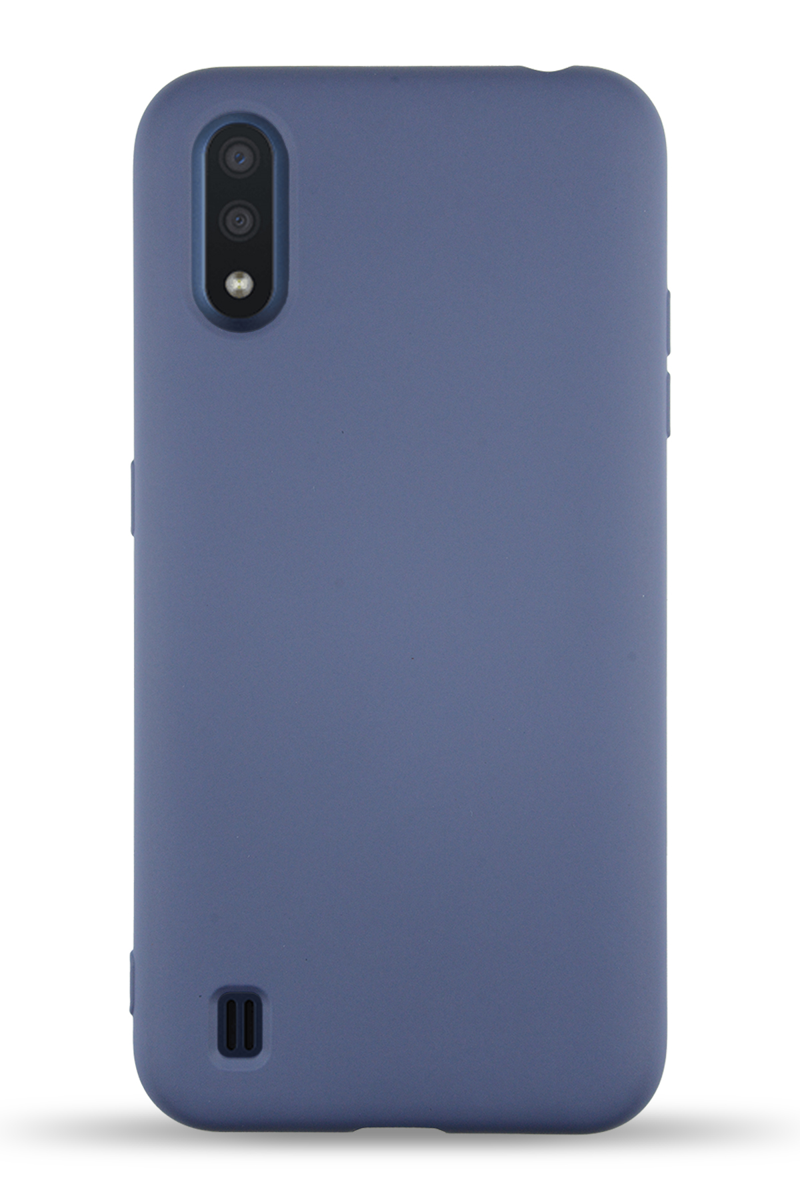 KZY İletişim Samsung Galaxy A01 Kapak İçi Kadife Lansman Silikon Kılıf - Petrol Mavisi
