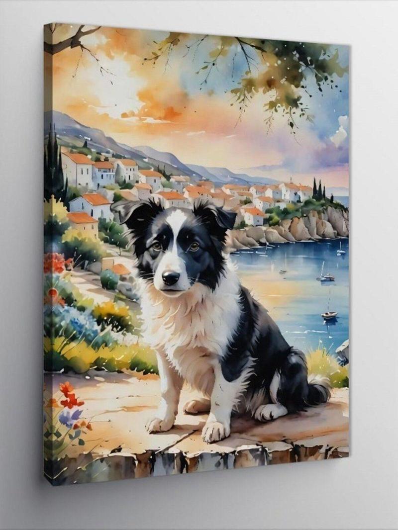 Kanvas Tablo Siyah Beyaz Desenli Kedi