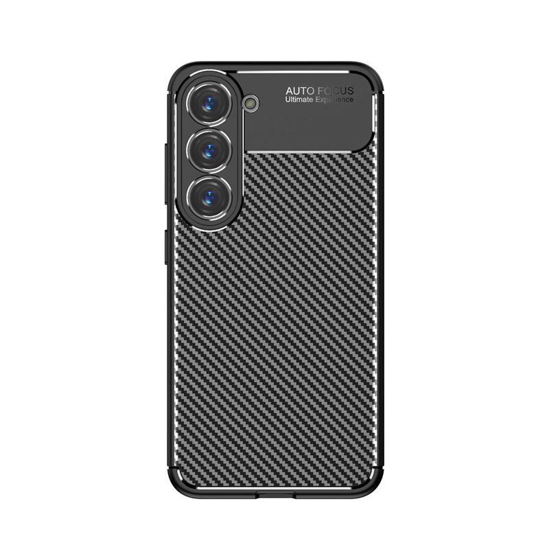 Kılıfmania Samsun Galaxy S23 Plus ile Uyumlu Kapak Kamera Korumalı Karbon Tasarımlı Silikon Kılıf - Siyah
