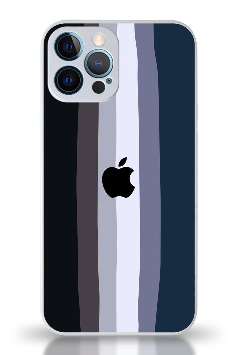Kılıfmania Apple iPhone 12 Pro Uyumlu Kamera Korumalı Cam Kapak - Beyaz Mavi