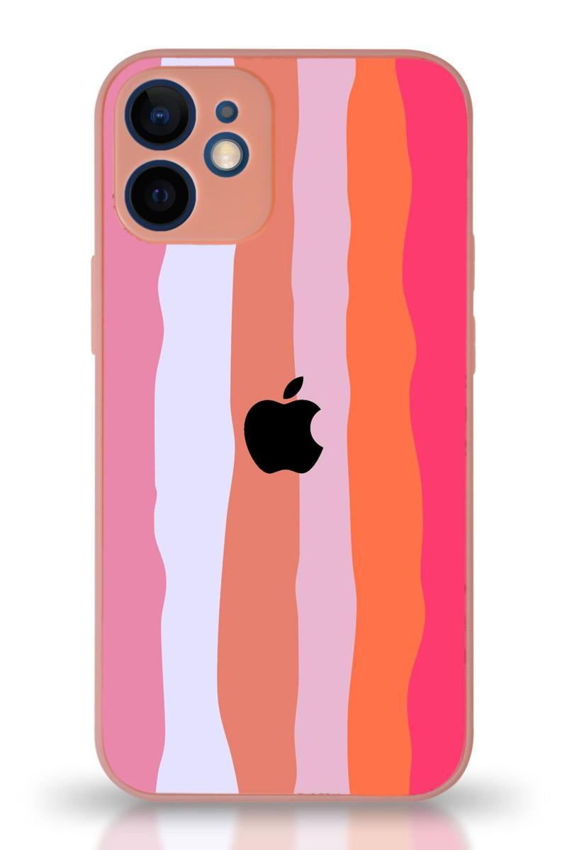 Kılıfmania Apple iPhone 12 Uyumlu Kamera Korumalı Cam Kapak - Pudra