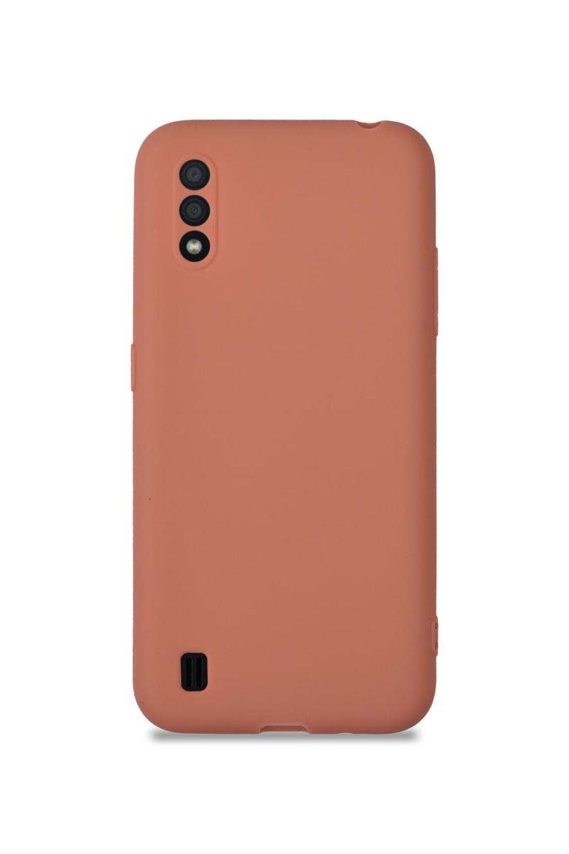 KZY İletişim Samsung Galaxy M01 Kılıf Kamera Korumalı Premier Silikon Kapak - Pudra