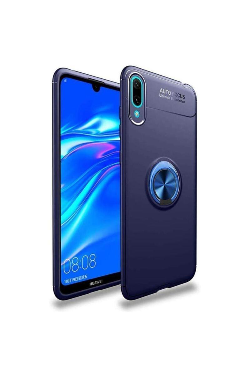KZY İletişim Samsung Galaxy M01 Kılıf Renkli Yüzüklü Manyetik Silikon Kapak Mavi - Mavi