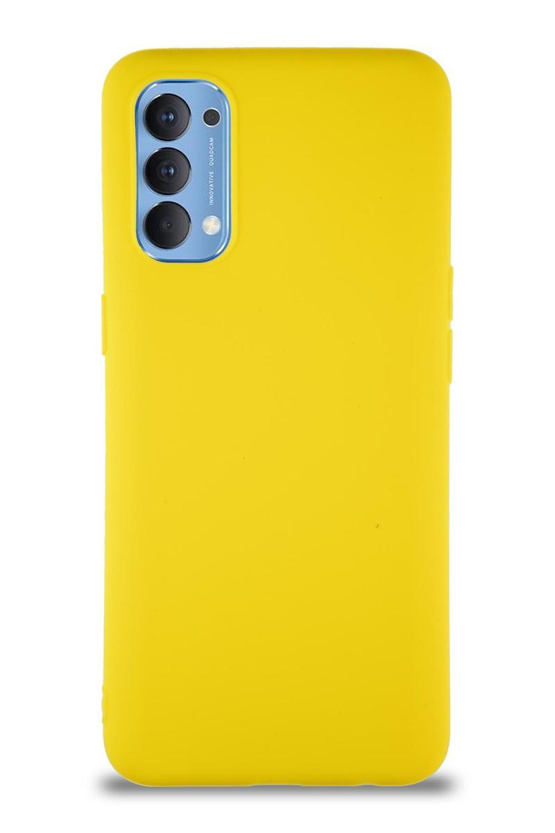 KZY İletişim Oppo Reno 4 Kılıf Soft Premier Renkli Silikon Kapak - Sarı