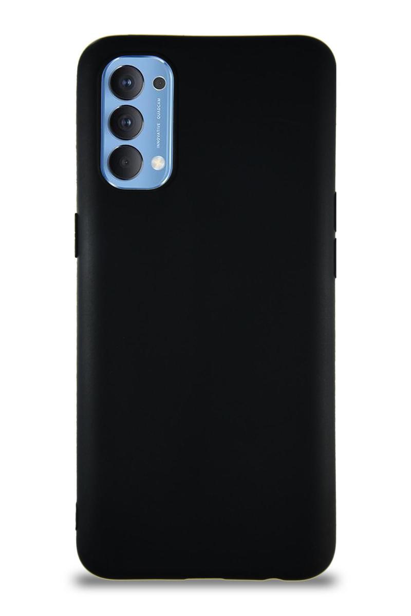 KZY İletişim Oppo Reno 4 Kılıf Soft Premier Renkli Silikon Kapak - Siyah