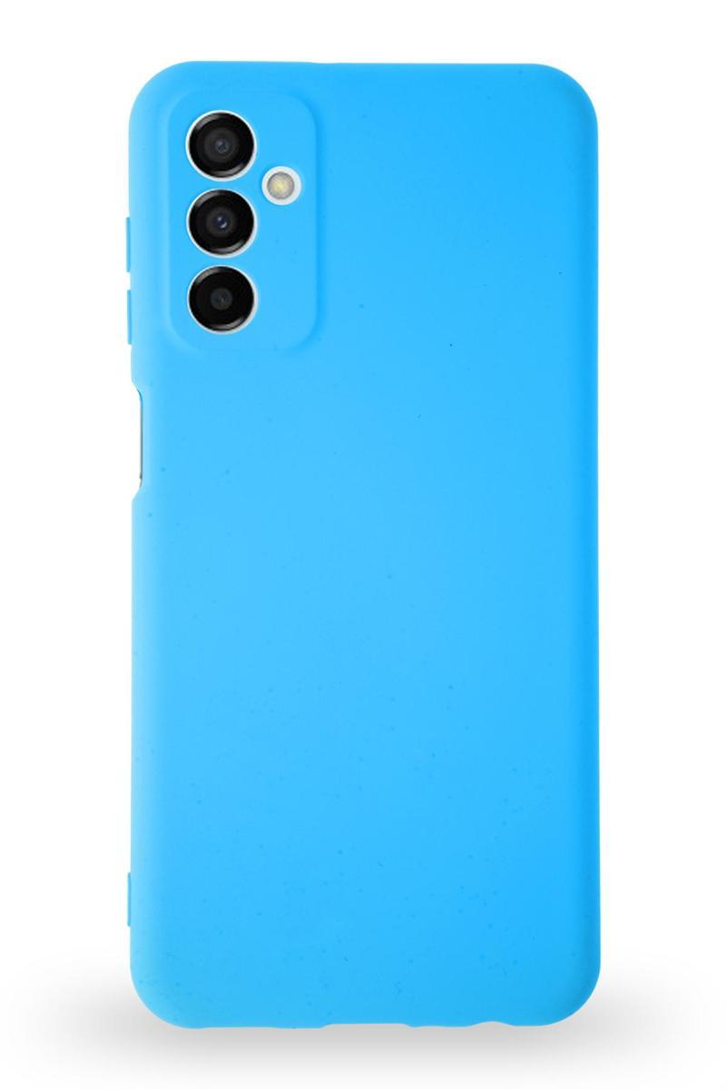 Kılıfmania Samsung Galaxy M13 Kapak İçi Kadife Kamera Korumalı Lansman Silikon Kılıf - Mavi