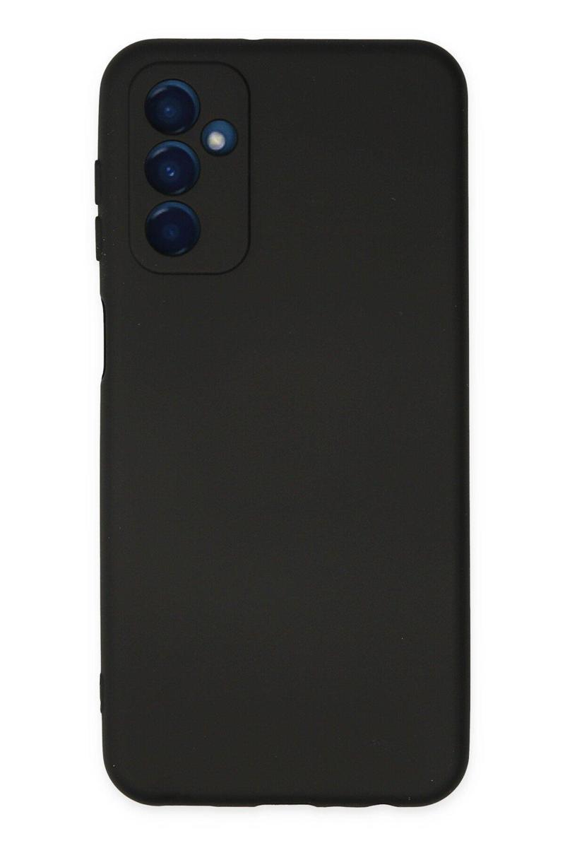 KZY İletişim Samsung Galaxy M13 Kapak İçi Kadife Kamera Korumalı Lansman Silikon Kılıf - Siyah