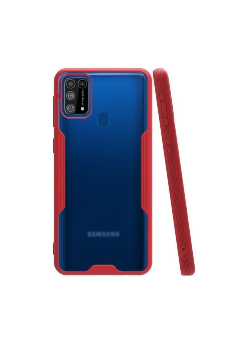 KZY İletişim Samsung Galaxy M31 Kılıf Kamera Korumalı Colorful Kapak - Kırmızı