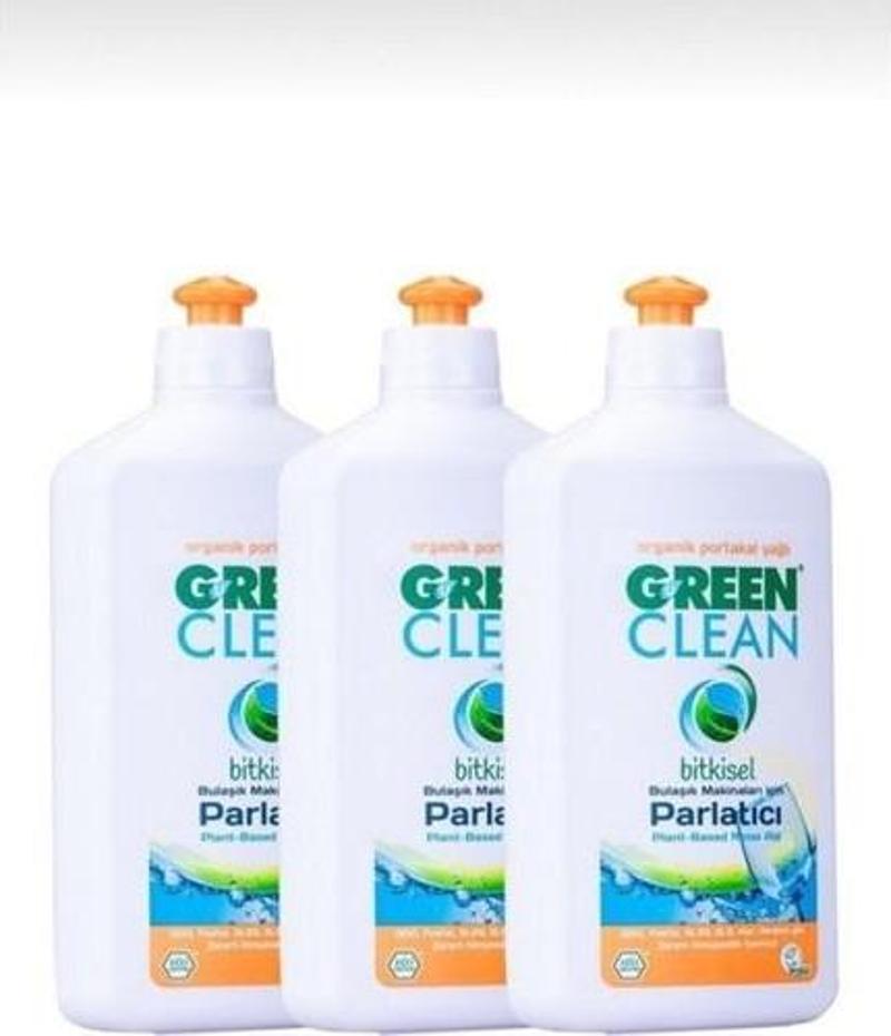 U Green Clean Organik Portakal Yağlı Bitkisel Bulaşık Makinesi Parlatıcısı 500 ml 3'lü