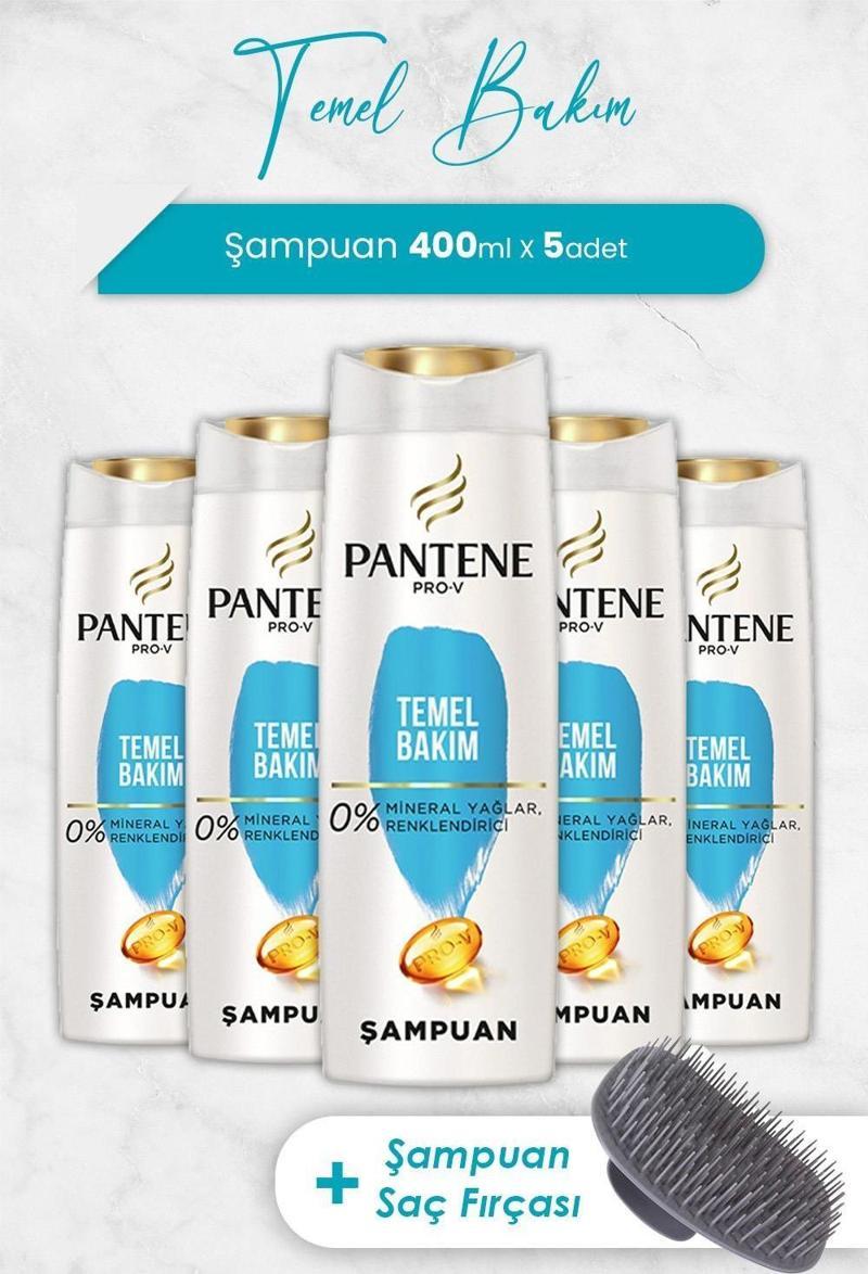Pro-V Klasik Bakım Şampuanı 400 ML x 5 Adet ve Şampuan Fırçası