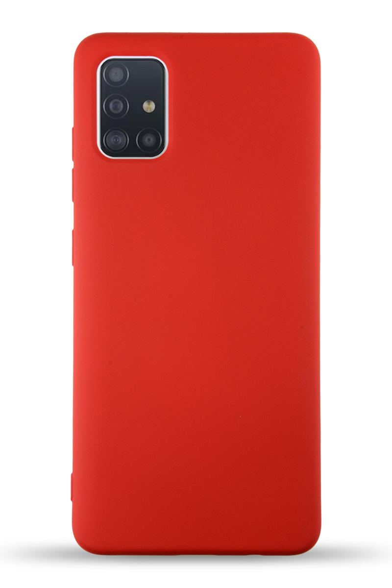 KZY İletişim Samsung Galaxy M31S Kapak İçi Kadife Lansman Silikon Kılıf - Kırmızı