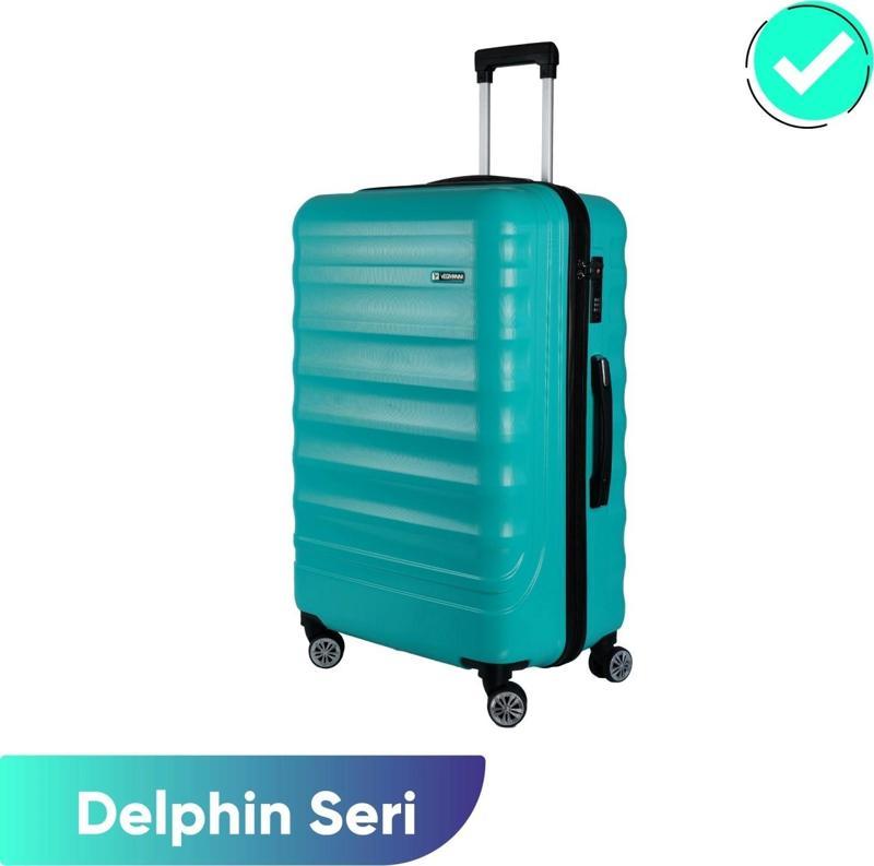 Delphin Su Yeşili Büyük Boy Valiz