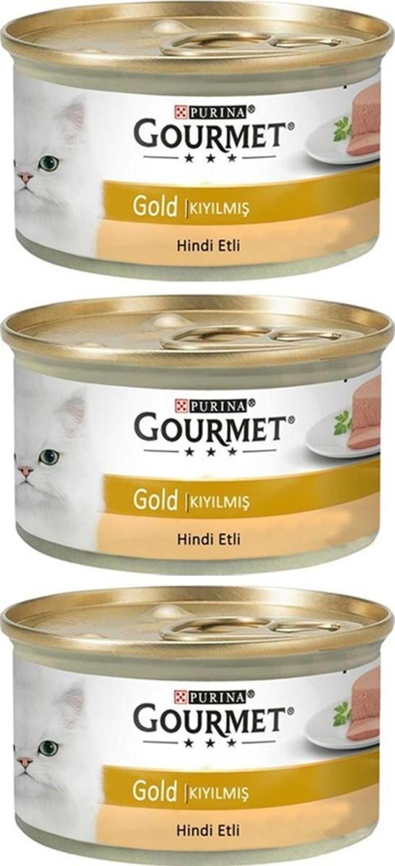 3 Adet Gourmet Gold Kıyılmış Hindili Yaş Kedi Maması 85 gr