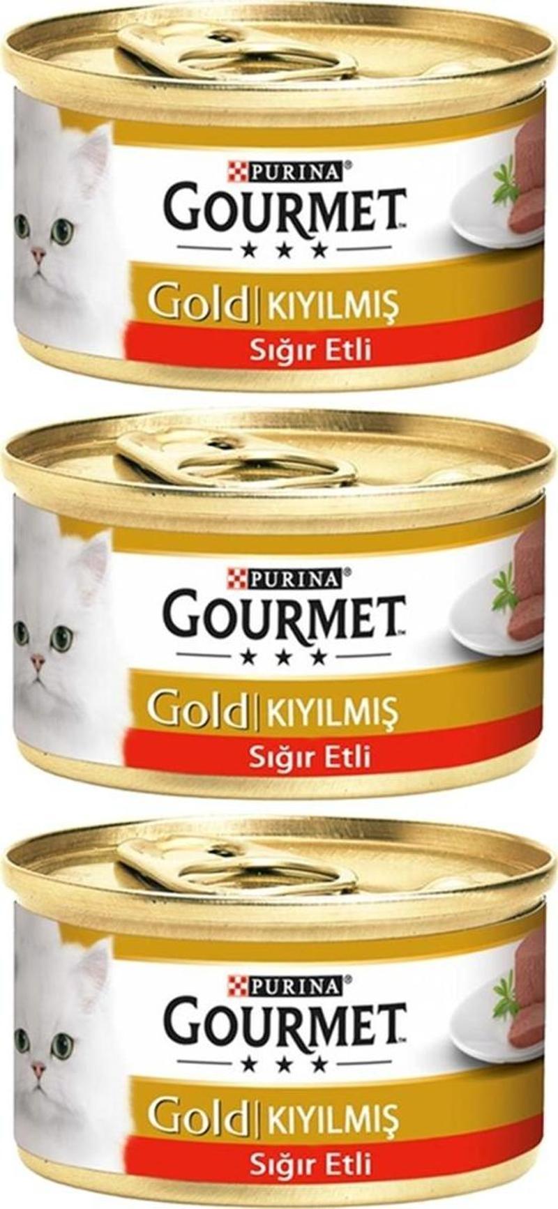 3 Adet Gourmet Gold Kıyılmış Sığır Eti 85 gr