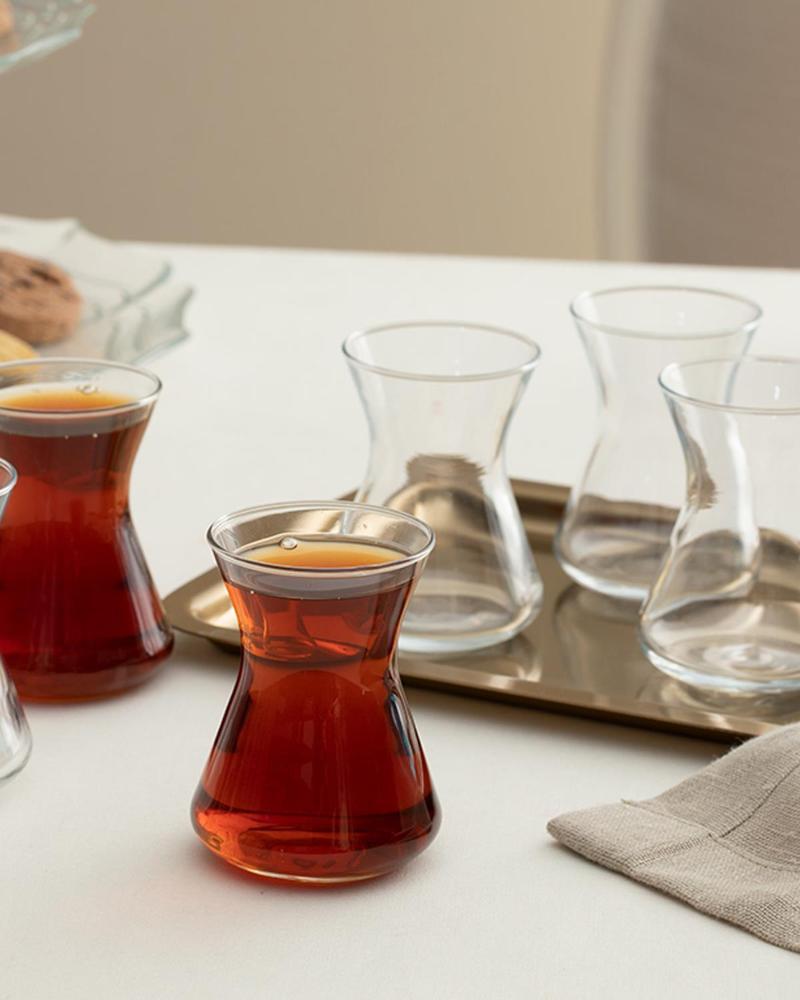 Düz 6'Lı Cam Çay Bardağı