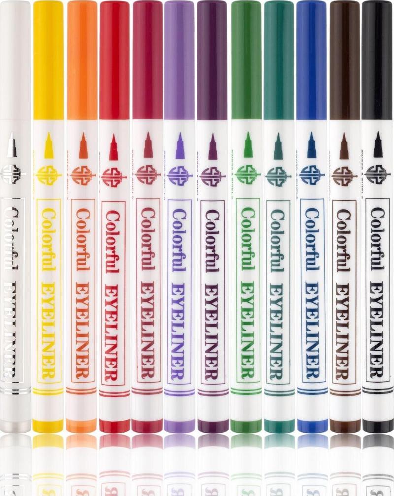 12 Renk Pen Eyeliner Seti