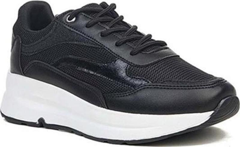 137 Anorak Trend Fashıon Kadın Spor Ayakkabı Siyah Beyaz