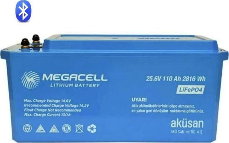 25.6V 110Ah (Bluetooth) LiFePO4 Lityum Demir Fosfat Akü(ABS Kasa)