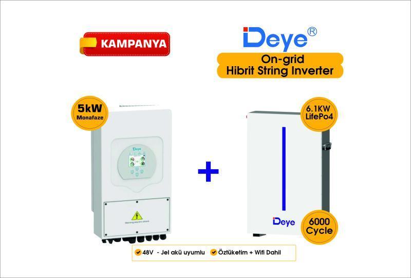 5 KW On-Grid Hibrit Monofaze Paketi LV (48V)