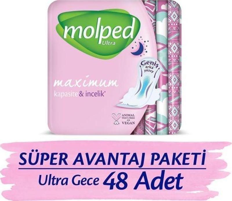Ultra Hijyenik Ped Gece Süper Avantaj Paketi 48 Adet