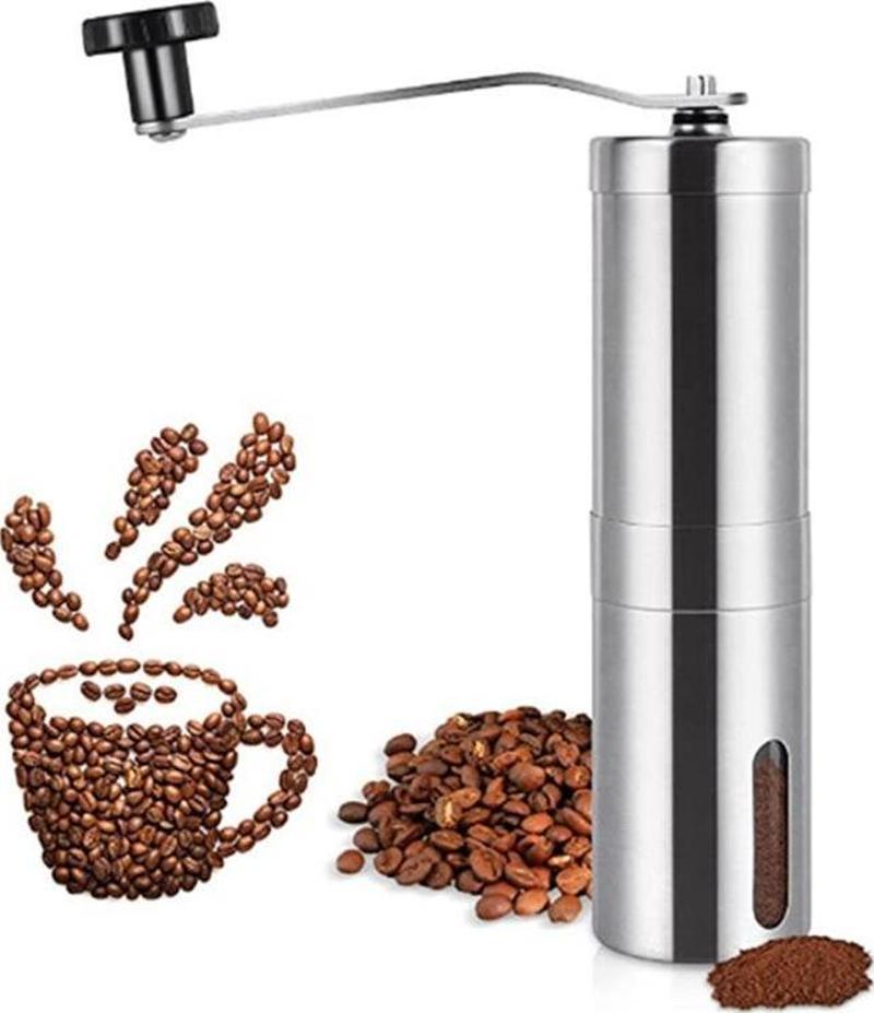 Paslanmaz Çelik Kahve Değirmeni Baharat Öğütücü Kademeli Seramik Dişli Manuel Coffee Grinder