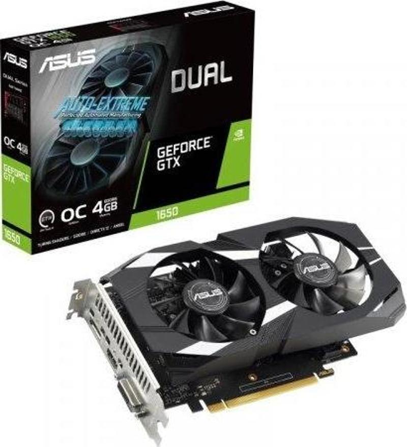 Dual GeForce GTX1650 OC V2 DUAL-GTX1650-O4GD6-P-V2 4GB GDDR6 128Bit DX12 Gaming Ekran Kartı