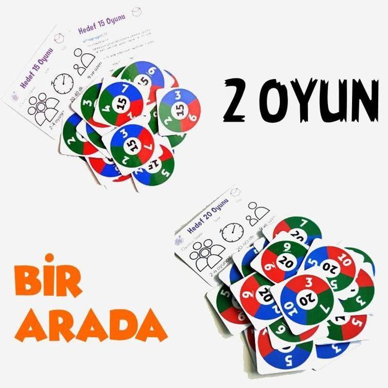 Atölye Adana 2li Matematik Oyun Seti - Hedef 15 ve Hedef 20 bir arada - Eğlenceli Öğretici İşlem Oyunu