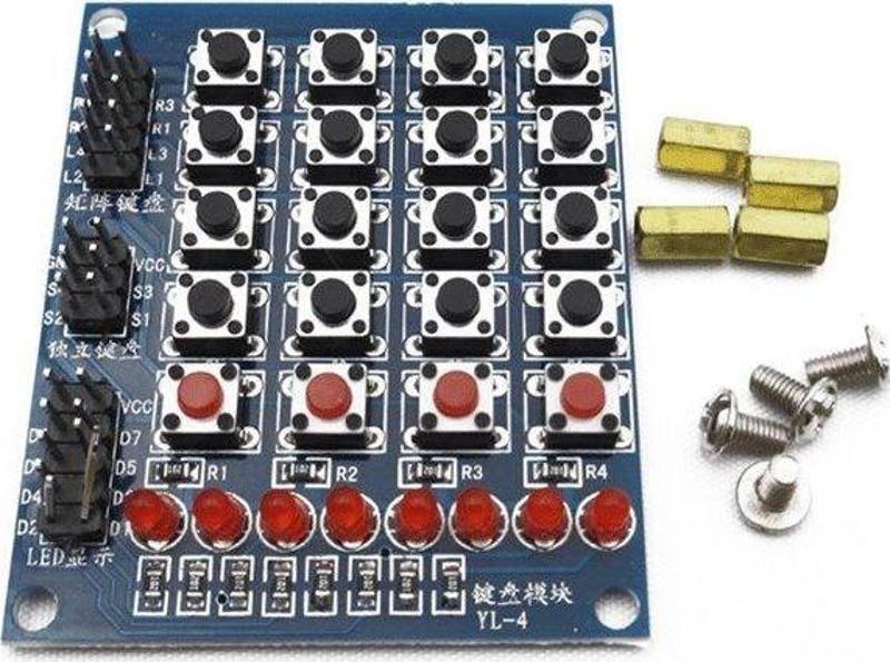 8 Led'li 4x4 Keypad Modül (YL-4 Matrix Keyboard Tuş Takımı)