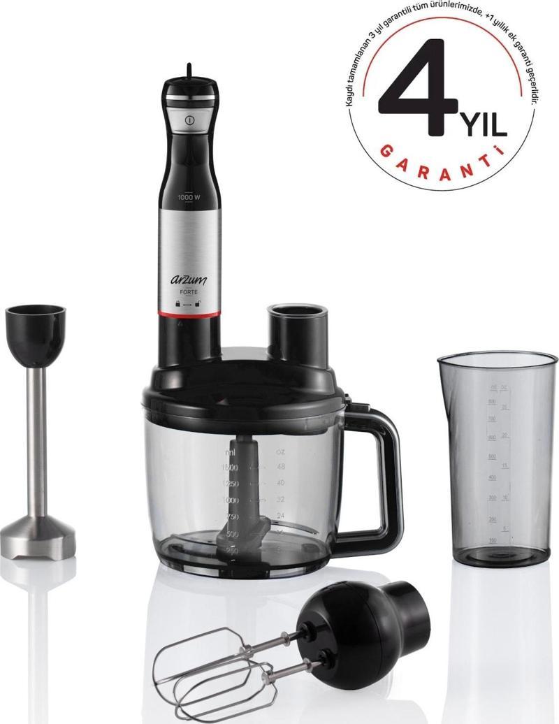 Ar1157-s Forte 1000 Watt Multi Siyah Blender Seti