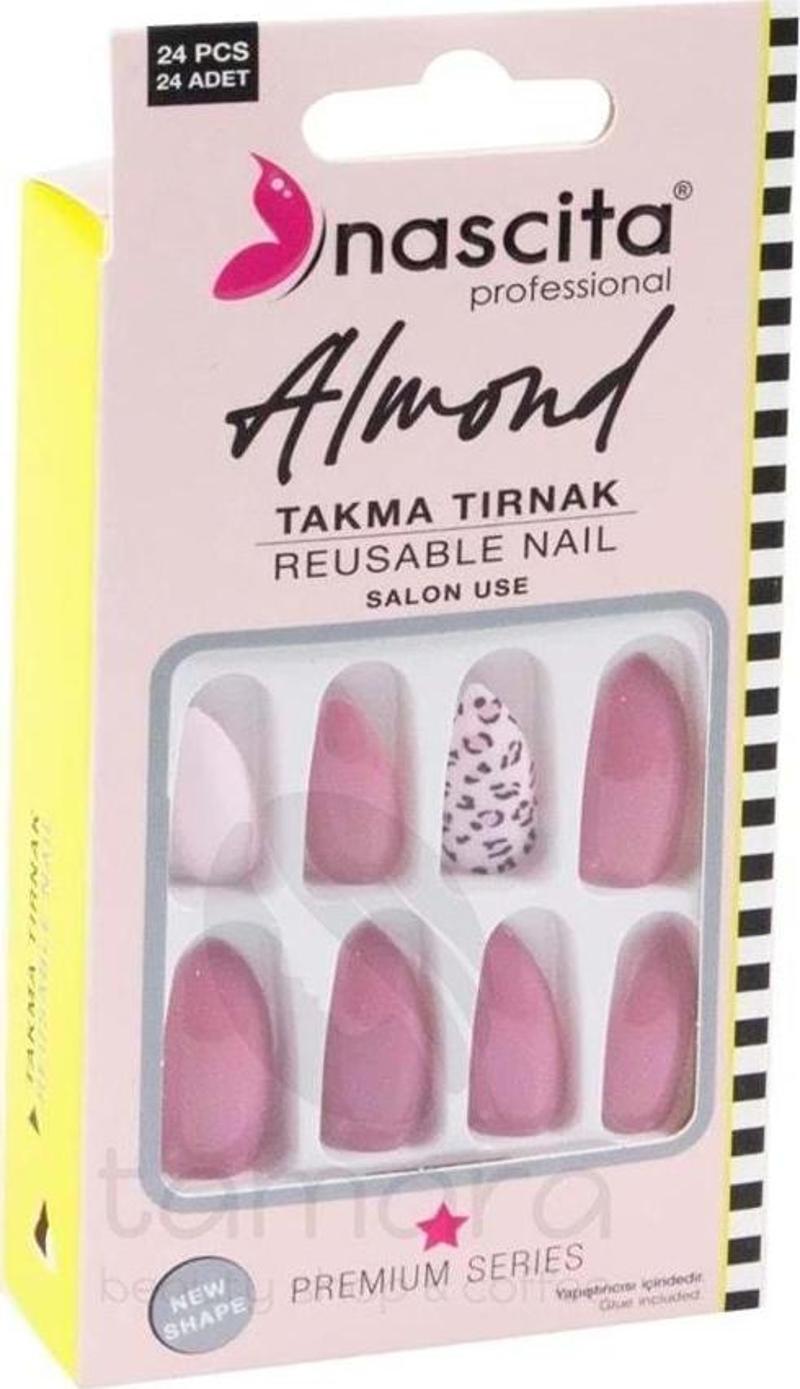 NASNAIL00149 24 LÜ RENKLİ TIRNAK ALMOND