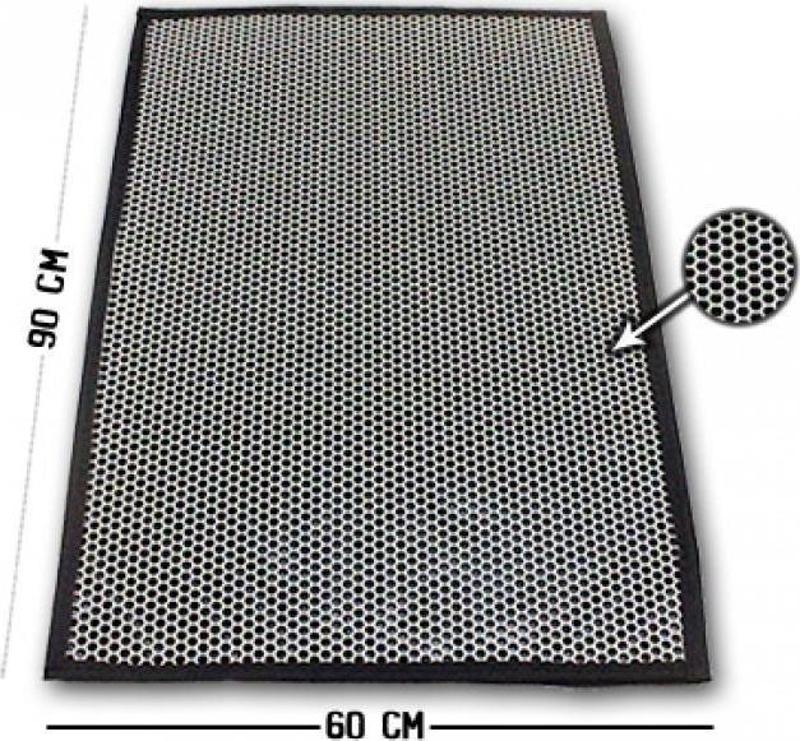 Elekli Kedi Tuvalet Önü Paspası 90X60 Cm Siyah Gri Battal Boy