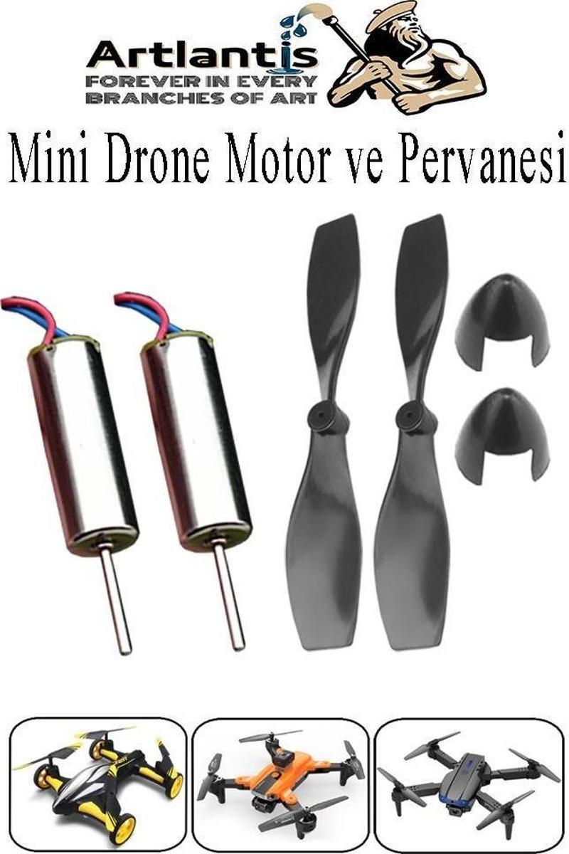 Drone Motoru VE Pervanesi 2 Adet Dc Mini Dron Motor Yüksek Hızlı Çekirdeksiz Pervane Kanatı Deney Okul Helikopter Uçak