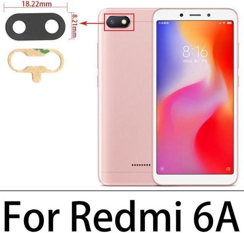 Xiaomi REDMİ 6A Arka Kamera Camı Lens Yapışkanlı