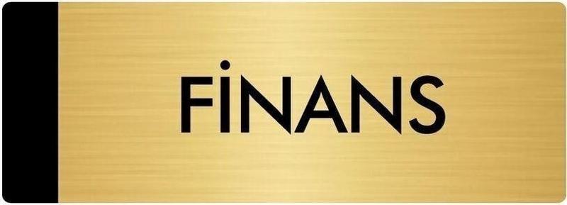 Metal Yönlendirme Levhası, Departman Kapı Isimliği Finans 7X20 Cm Altın Renk